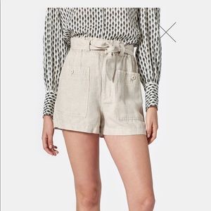 High waisted linen shorts